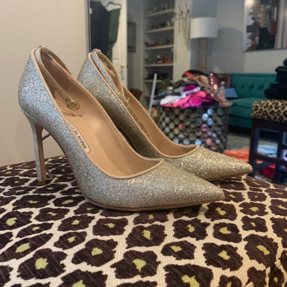 Gold Glitter Heels